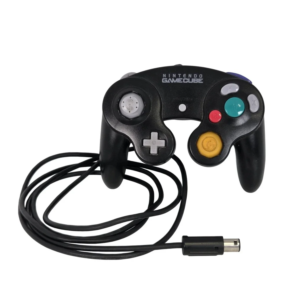 Nintendo GameCube Controller Black Wired DOL-003 OEM Ergonomic 8ft Cable